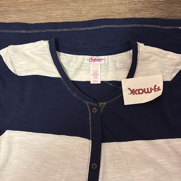 nwt girls justice striped t shirt - Picture 2 of 2